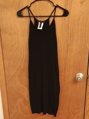 BCBGMaxAzria Black Ribbed Slip Dress